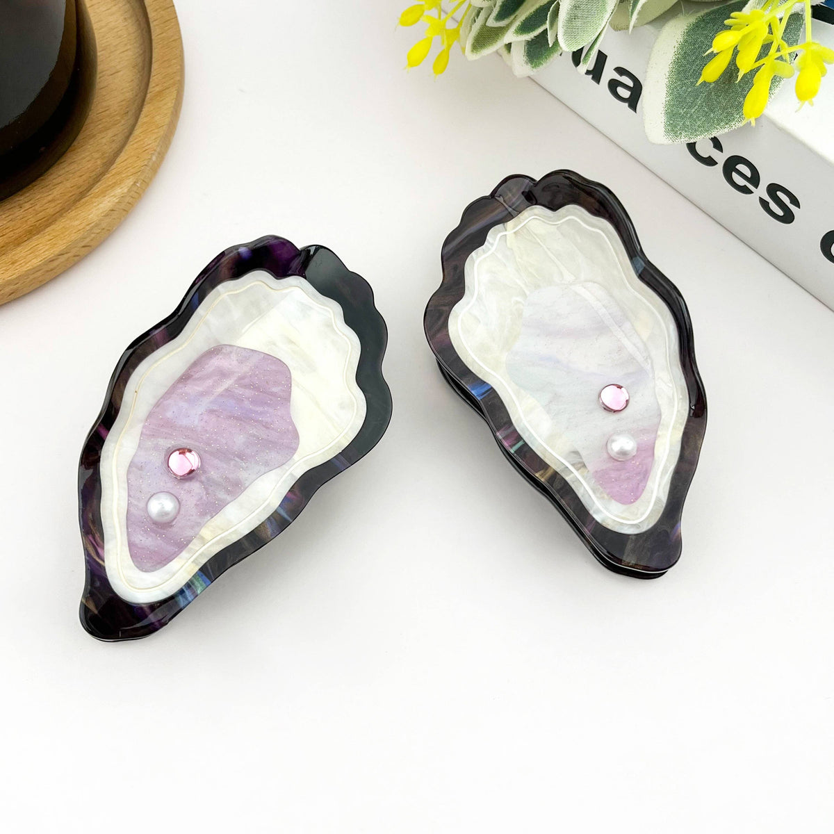 Pearl Oyster Claw Clip, Ocean Inspired Hair Clips