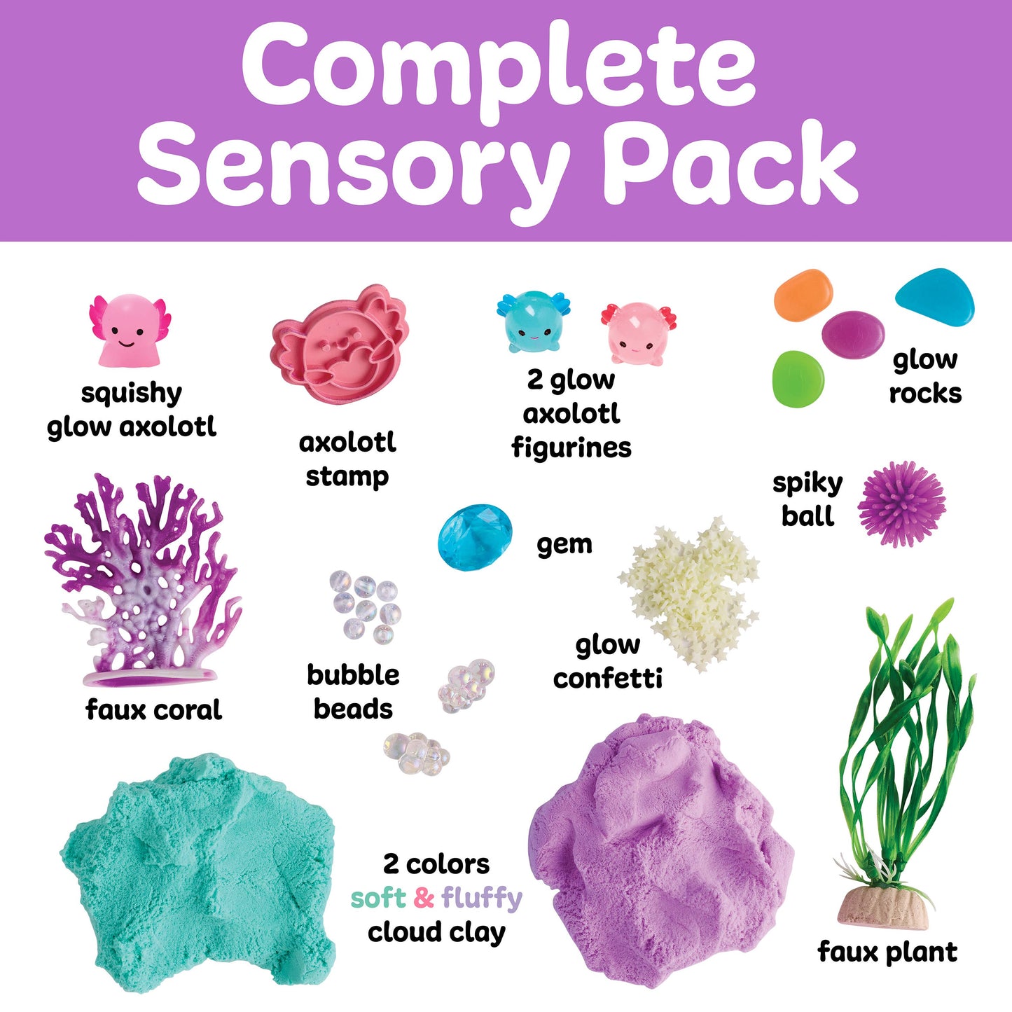 Sensory Pack Axolotl Play Kit for Kids