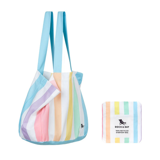 Medium Foldaway Tote Bag - Unicorn Waves
