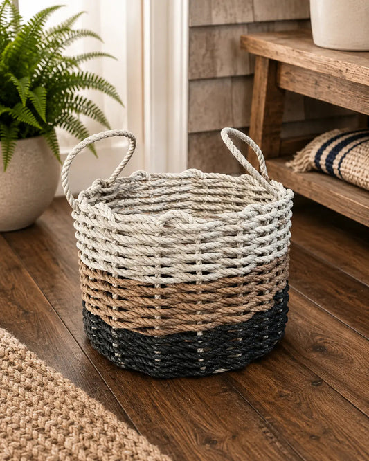 Authentic Maine Lobster Rope Storage Black, Brown, Tan Ombre