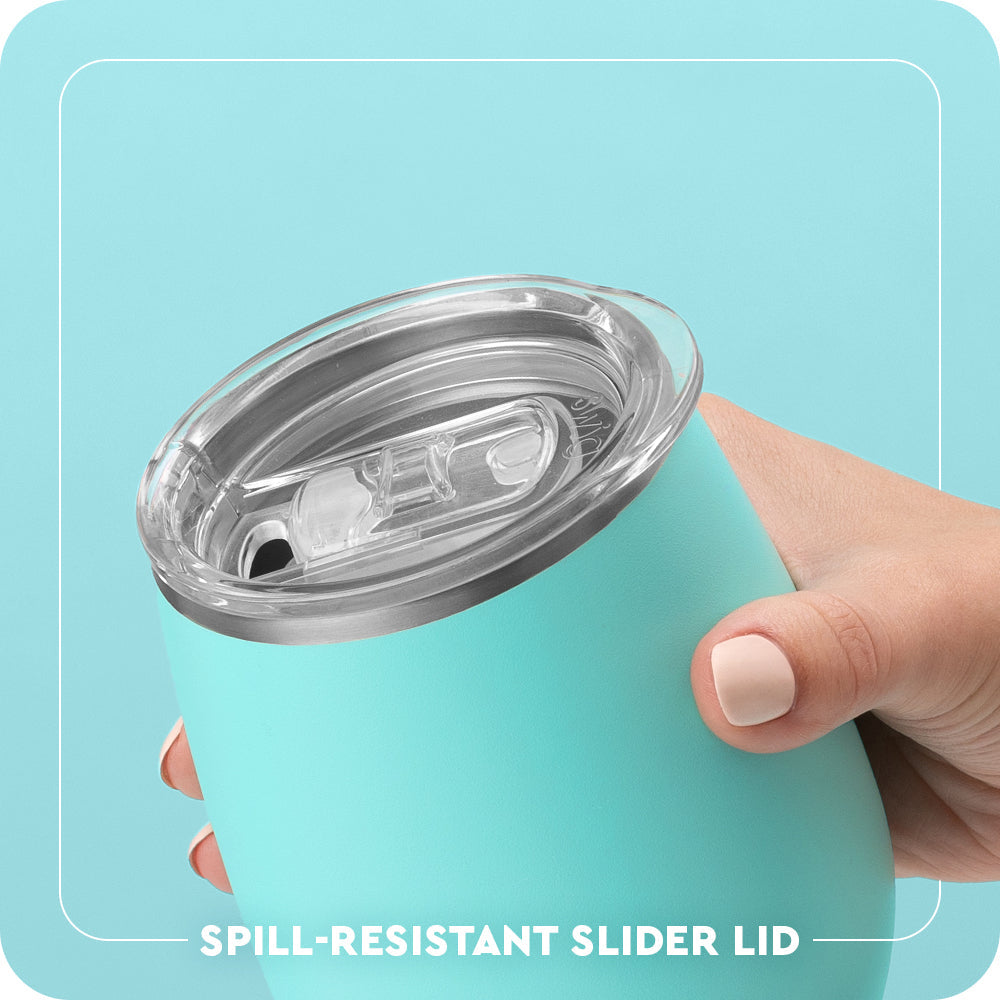 Spill-resistant slider lid
