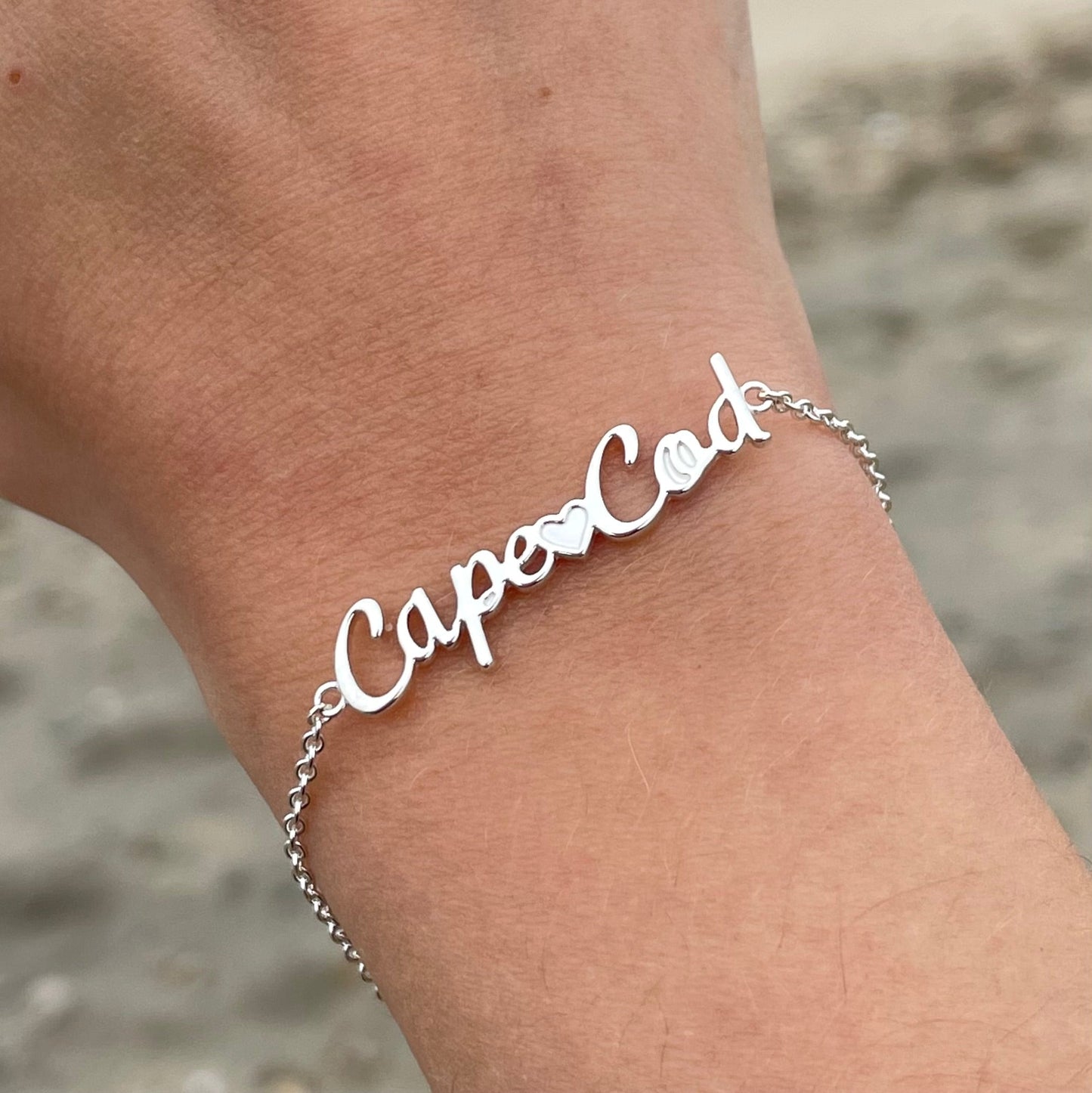 Dainty Cape Cod Script Bracelet