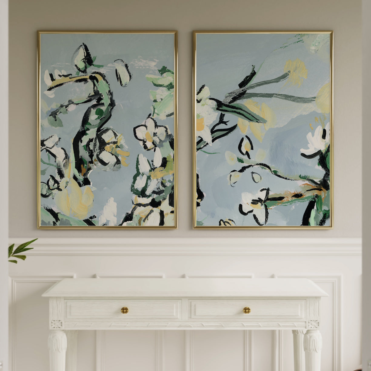 Euphrates Garden, Abstract Floral, Set of 2 Prints