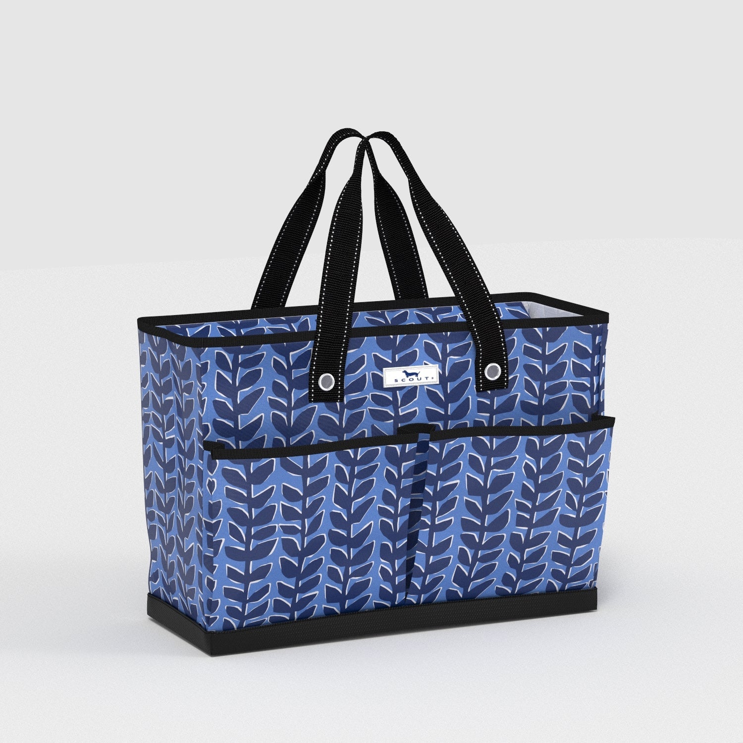 Ben Pocket Tote in Indigrow pattern