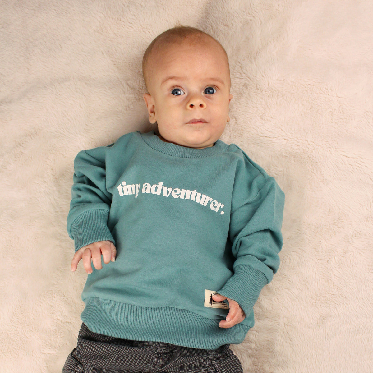 Kid's Organic Pullover in Teal