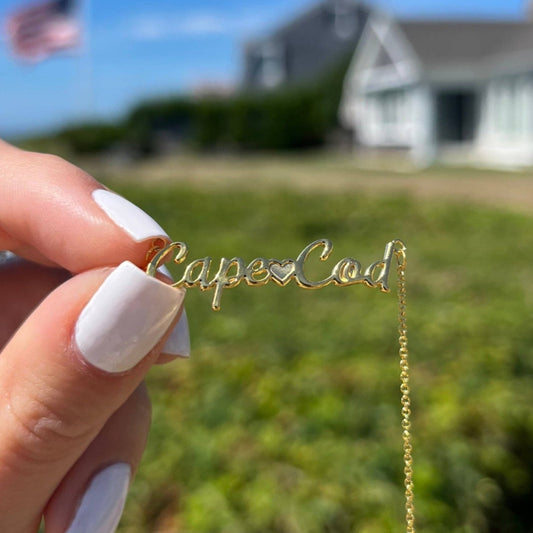 Dainty Cape Cod Script Necklace