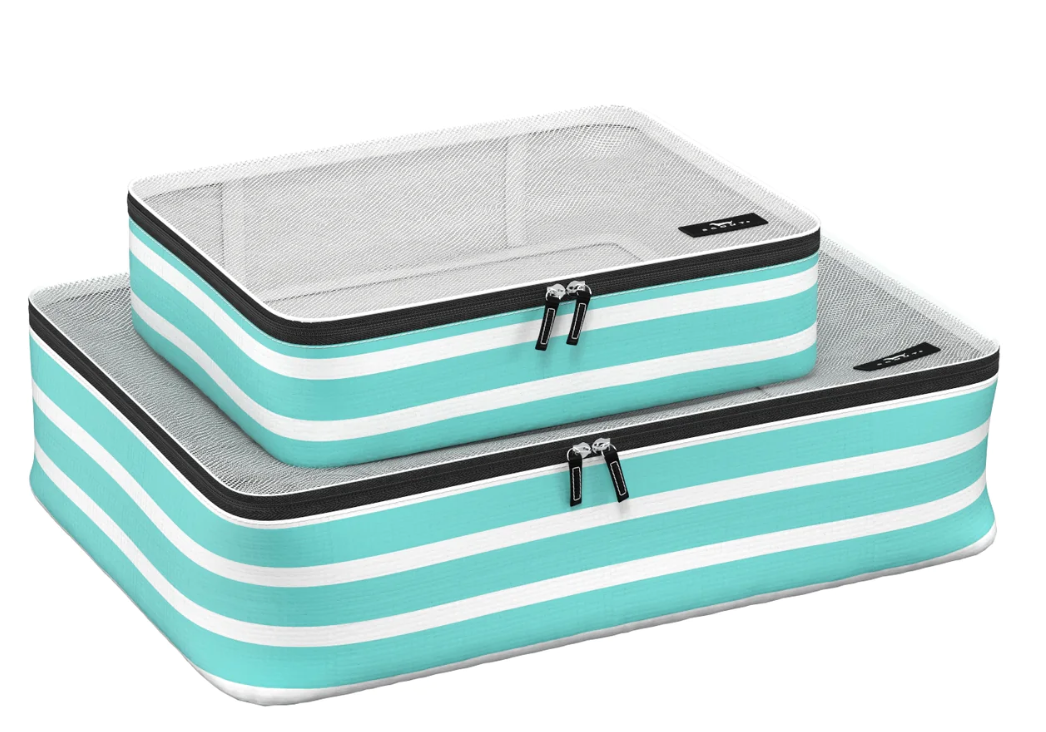 Jet Set Foldable Packing Cubes (Set of 2) - Montauk Mint