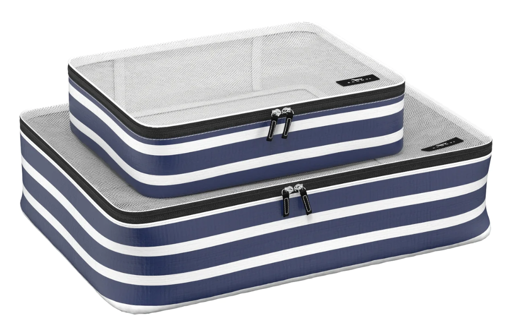 Jet Set Foldable Packing Cubes (Set of 2) - Nantucket Navy