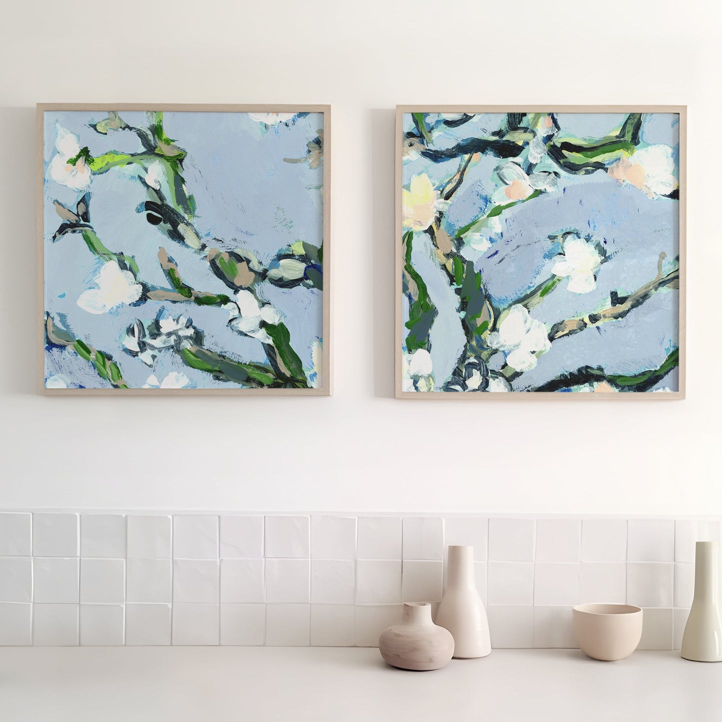 Nineveh, Abstract Floral, Set of 2 Prints