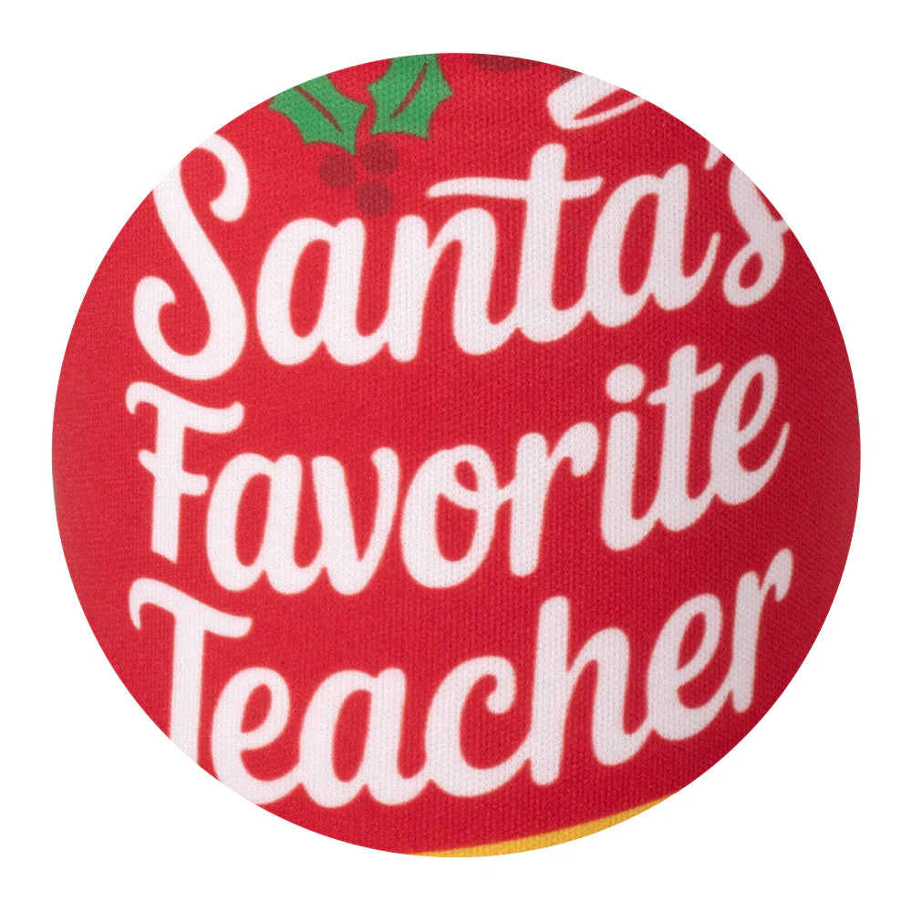 Santa's Favorite Teacher Medium Iced Cup Coolie