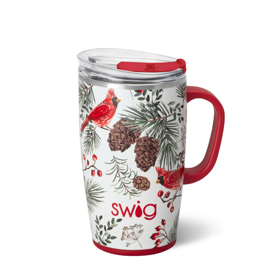 Winter Cardinals 18oz Travel Mug