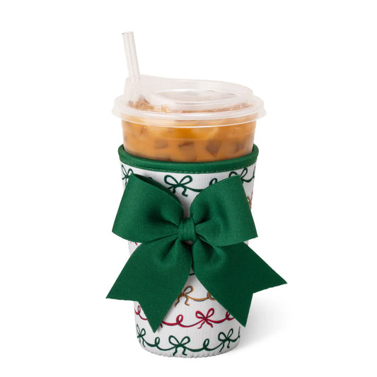 Christmas Bows Medium Iced Cup Coolie