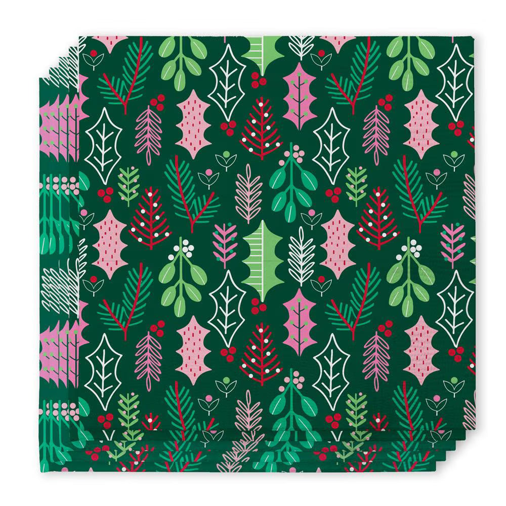 Merry Mistletoe Cocktail Napkins