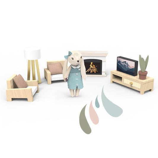 Doll House Living room set incl. 1 character