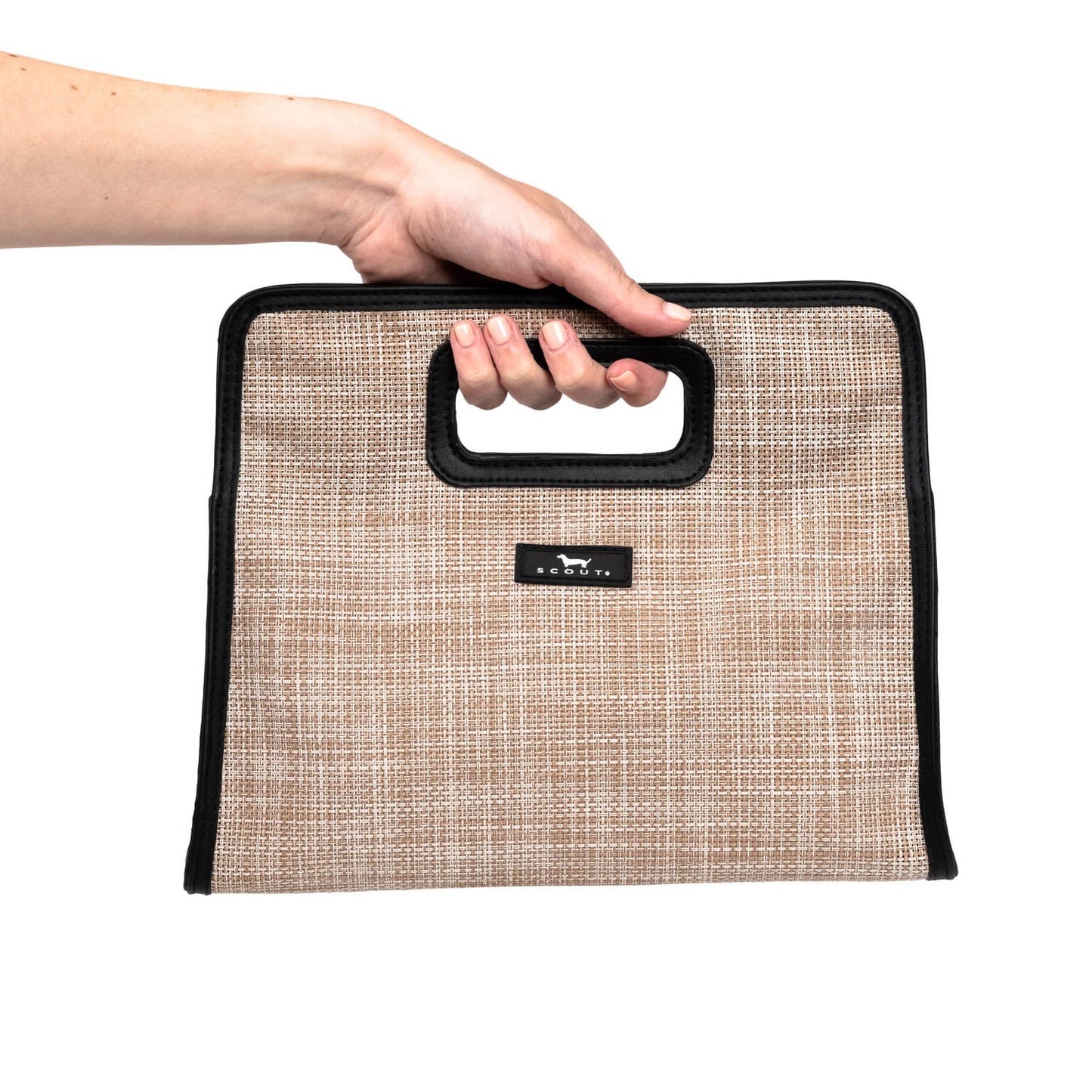 Sand Woven Sunset Clutch - Angle