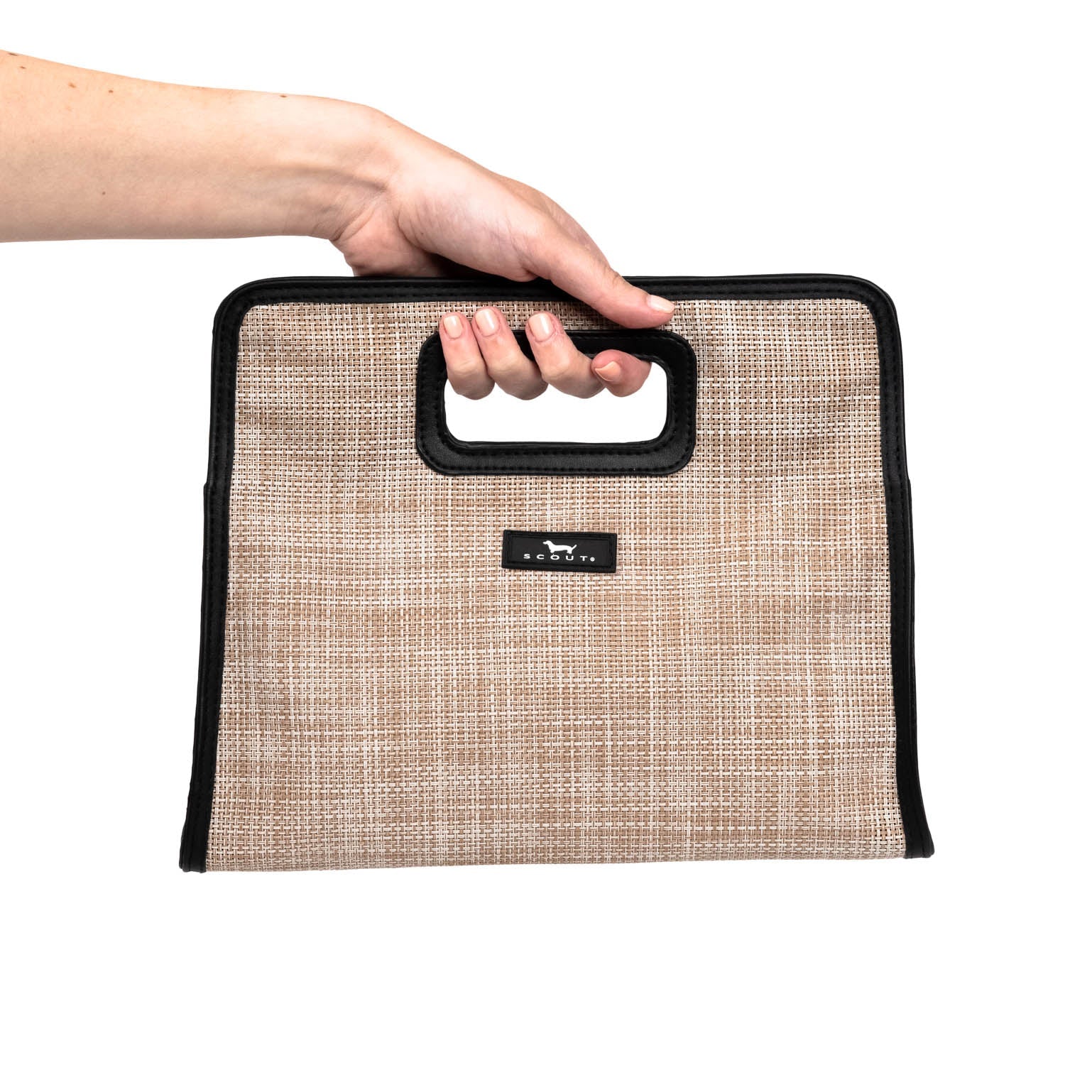Sand Woven Sunset Clutch - Angle