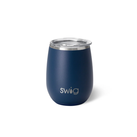 Matte Navy Stemless Wine Cup (14oz)