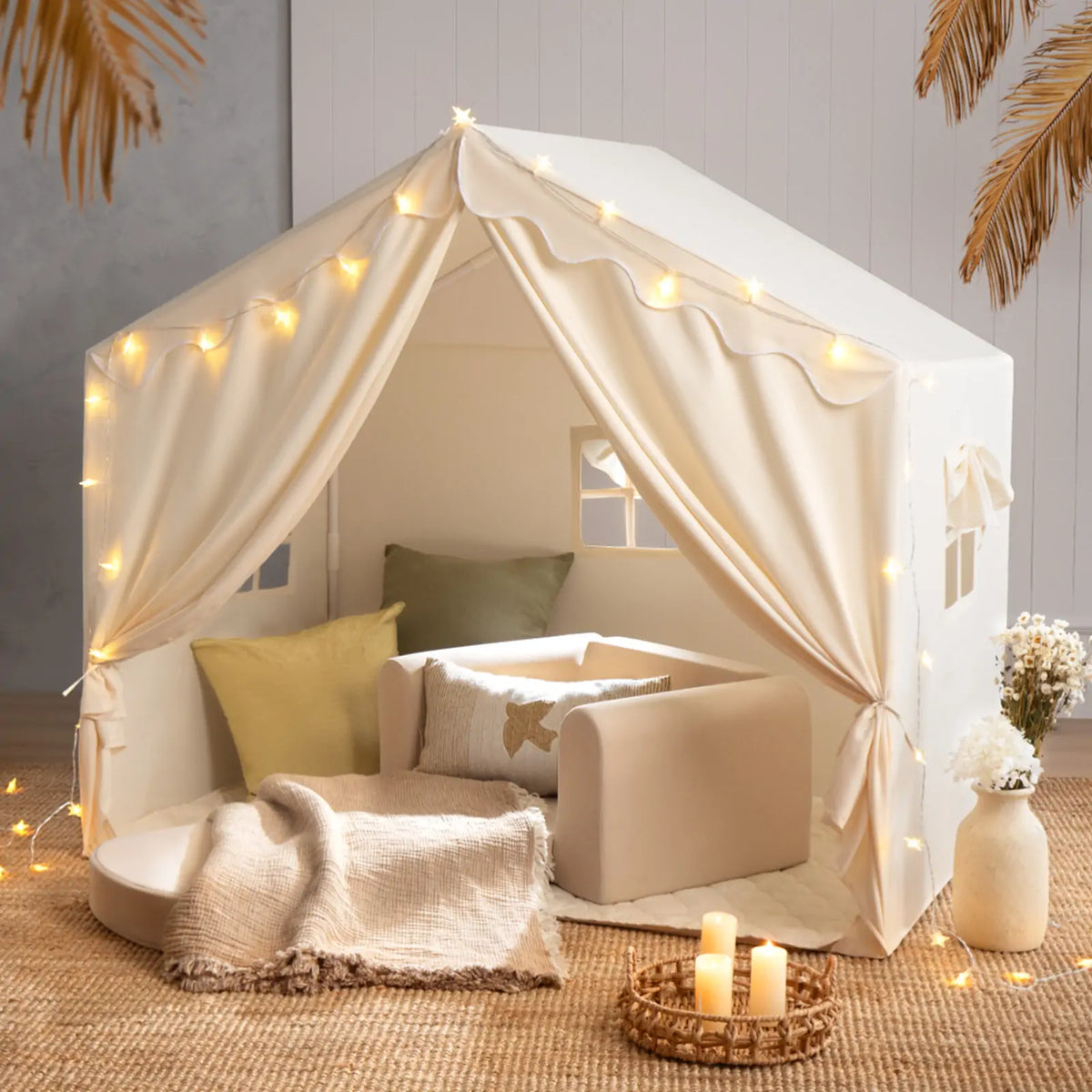Tiny Land® Kids Tent – Large Cozy Tent with Star Lights