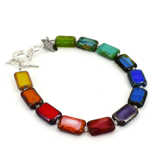 Rainbow Multicolor Beaded Bracelet for Pride, Candyland