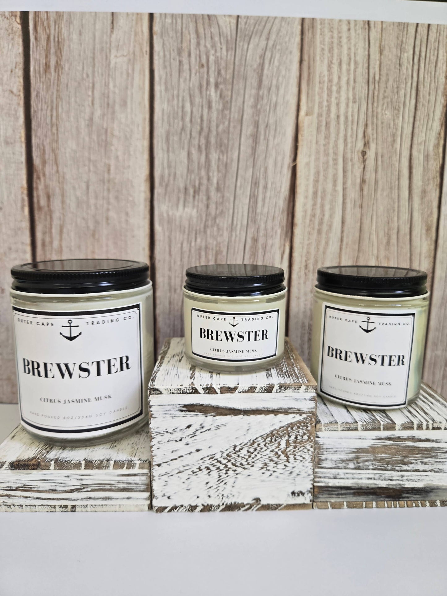 Brewster Cape Cod Soy Wax Crackling Wooden Wick Candle wholesale bulk