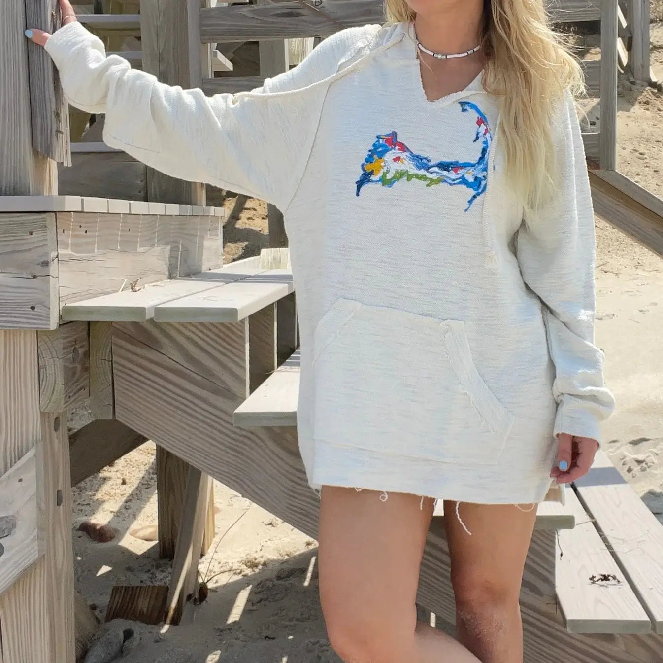 Cape Cod Reverse French Terry Hoodie -Water: Large