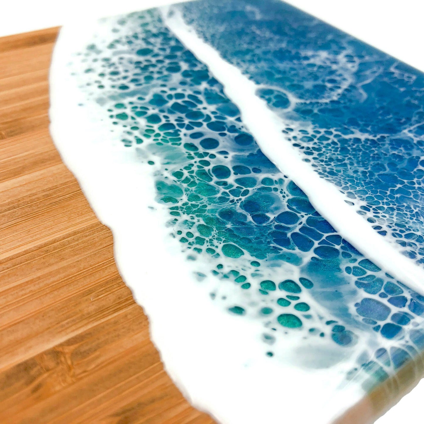 Ocean Wave Serving Board - Small: Vertical / Ocean Blue