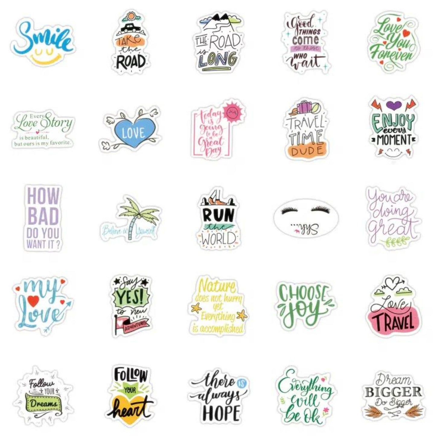 Motivational Stickers Pack, Great Inspirational Stickers Pac: 10 Stickers