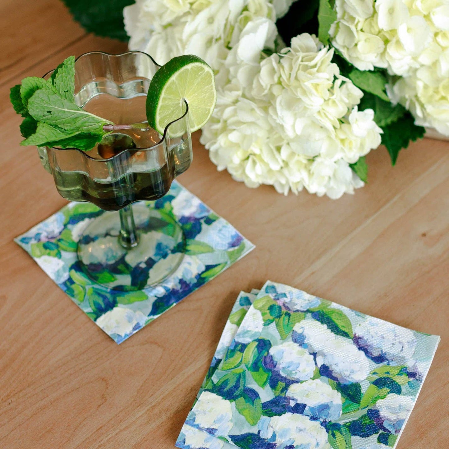 Cocktail Napkins (Set of 20) - Hydrangea