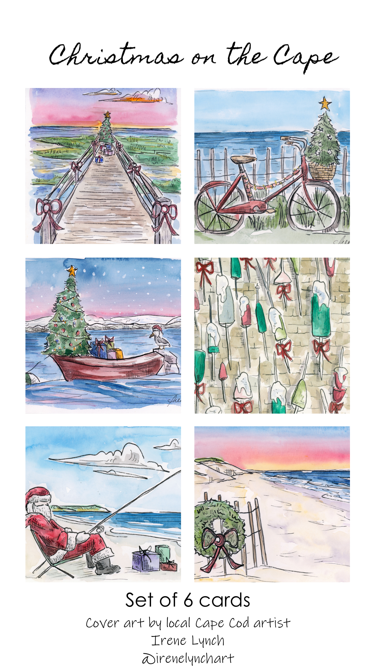 "Christmas on the Cape" 12 Holiday Card Box Set