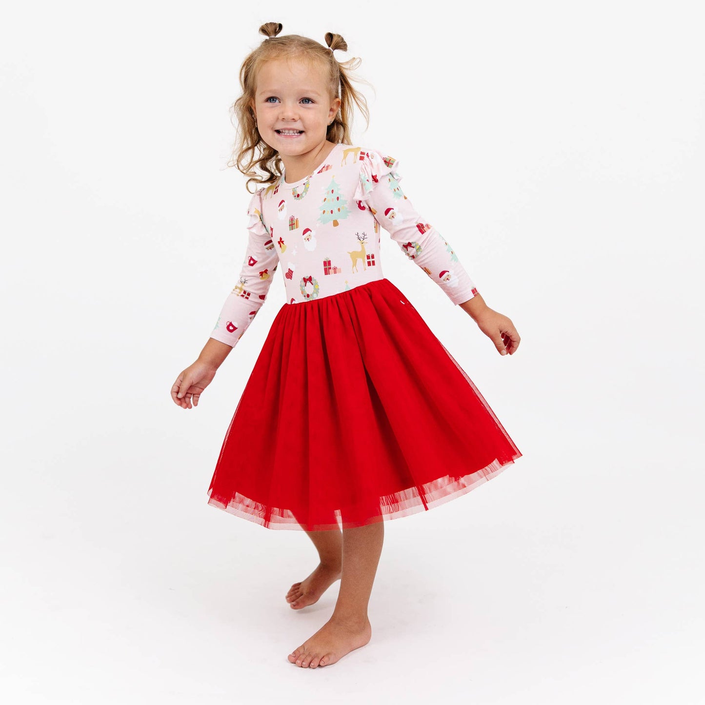 Sugar Plum Bamboo Tulle Dress: Red/Multi / 12-18M