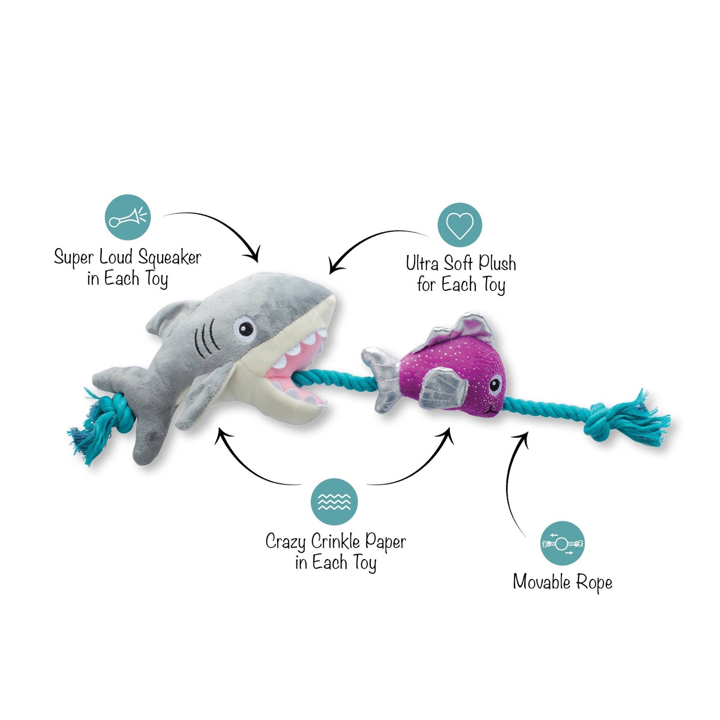 SHARK BAIT PLUSH DOG TOY