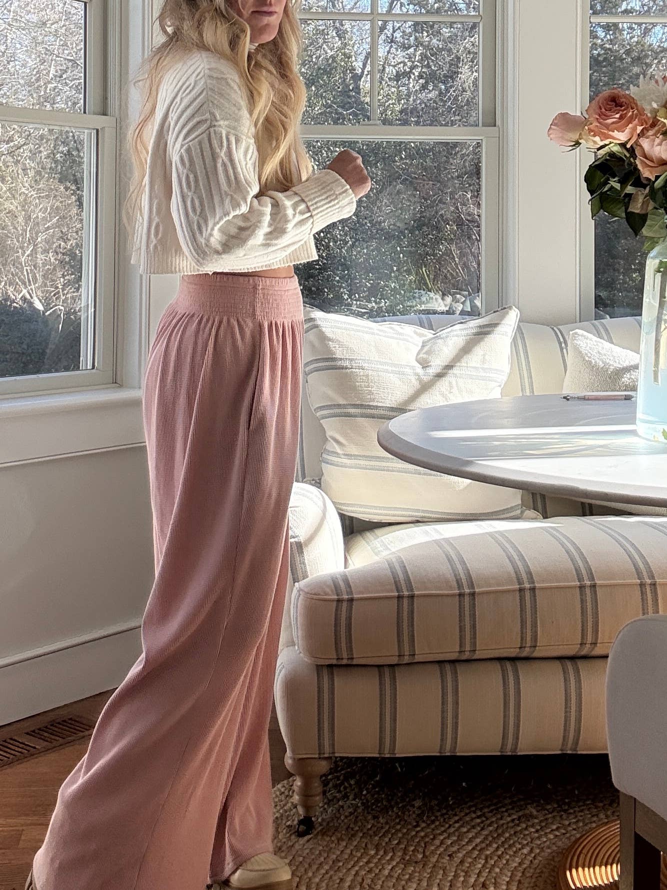 Waffle Pants – Ballet Blush Coastal Essential