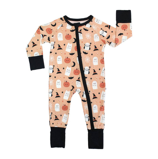 Boo-Tastic Halloween Glow in the Dark Bamboo Baby Pajamas: Orange/Multi / 6-12