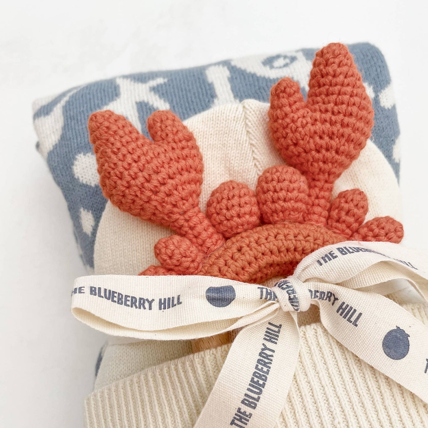 Crocheted Cotton Teether Crab Baby Gift Spring Summer Beach