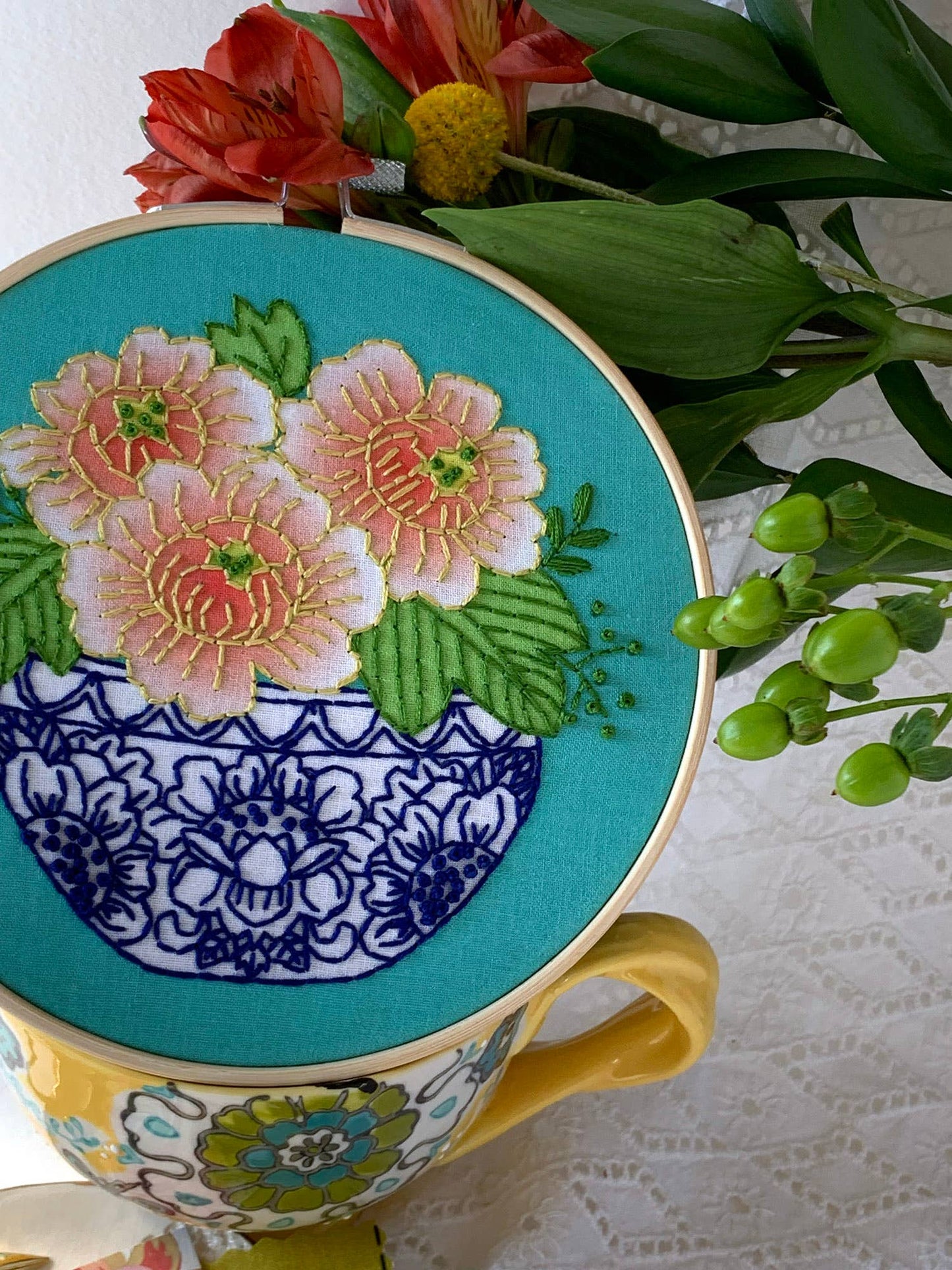 Peony Embroidery Kit