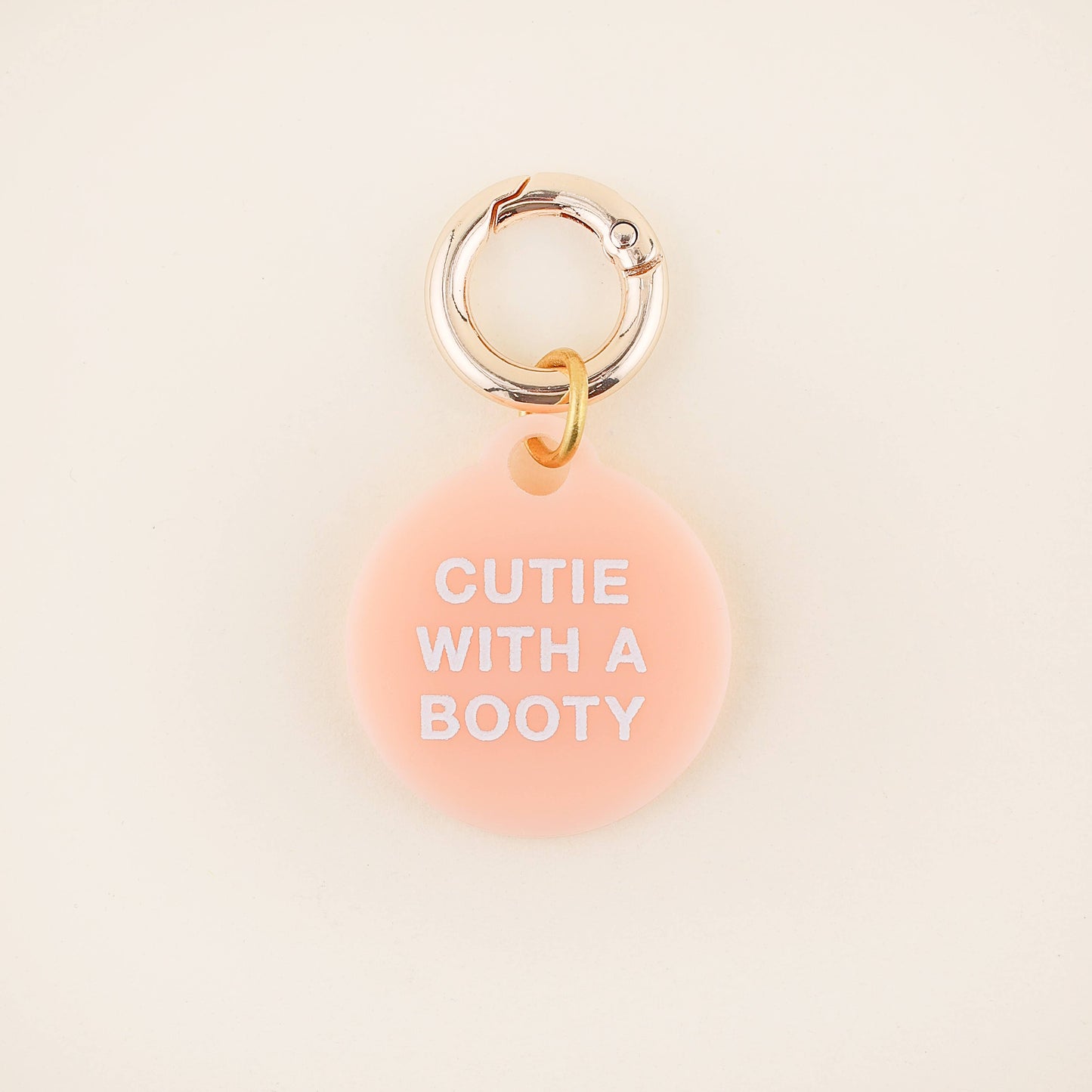 Cutie With A Booty Pet Tag: Peach Acrylic