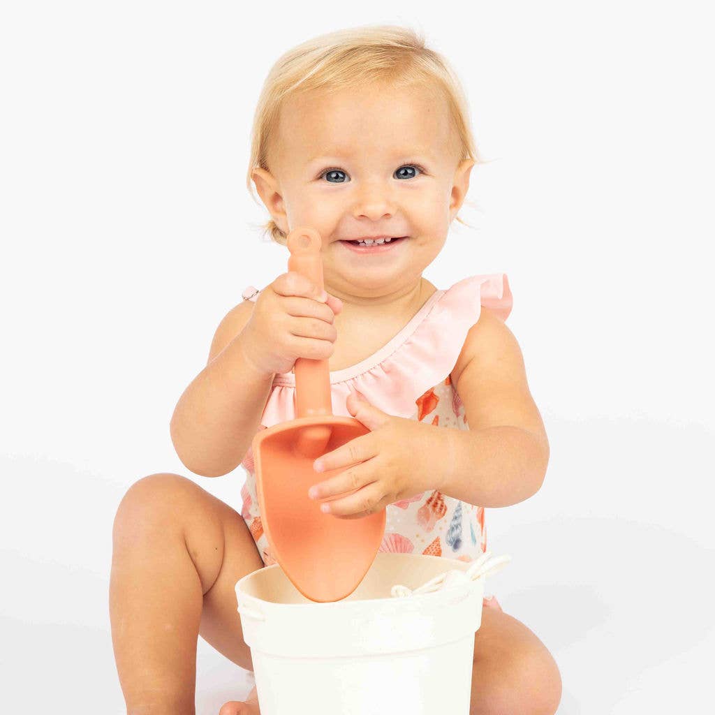 Sandy Seashells Beachy Girls Swimsuit One Piece Bathing Suit: Beige/Multi / 12-18M