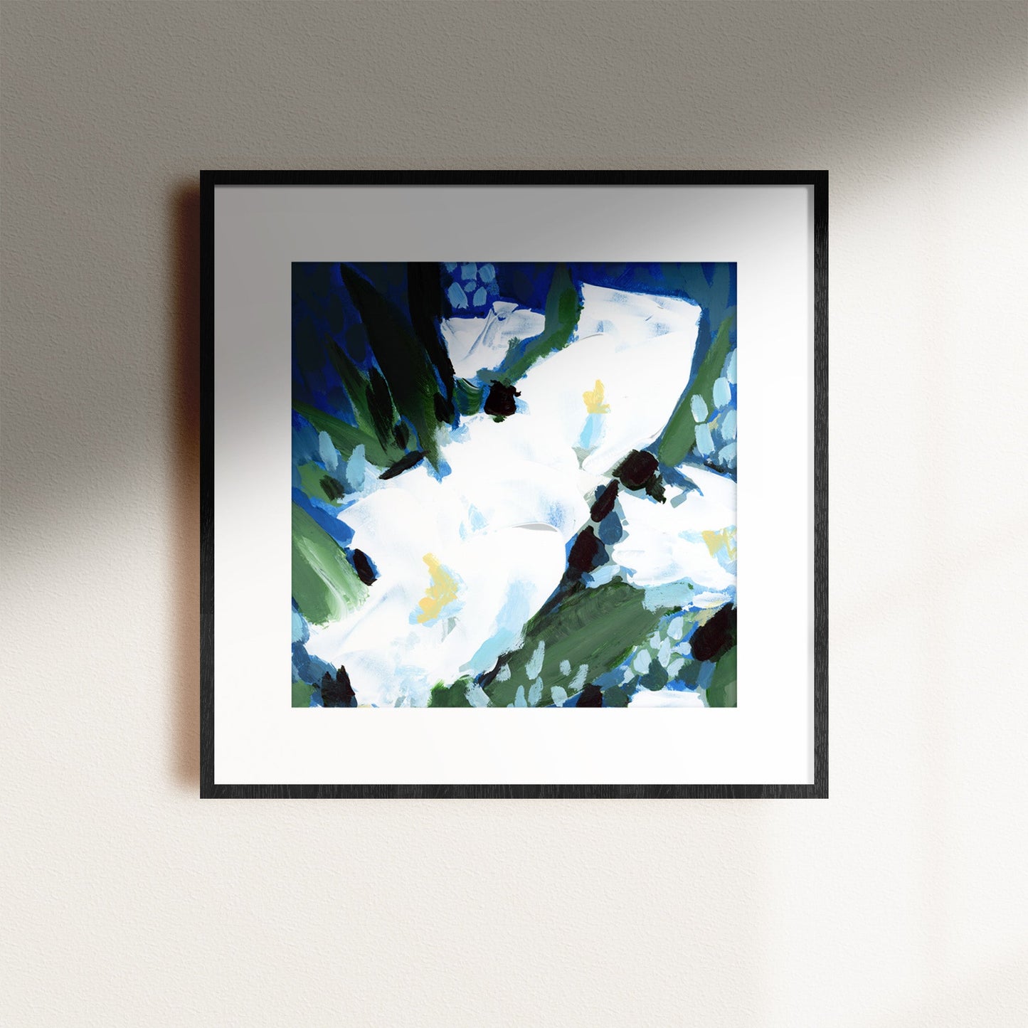 Boho Blue Floral, Fine Art Print