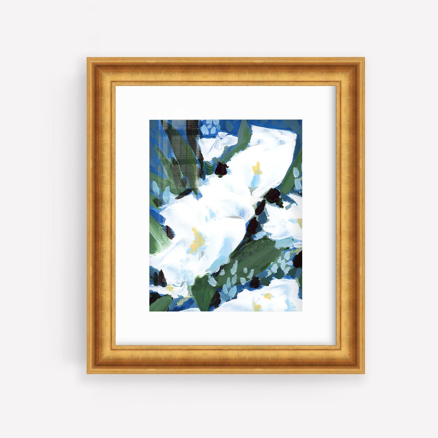 Boho Blue Floral, Fine Art Print