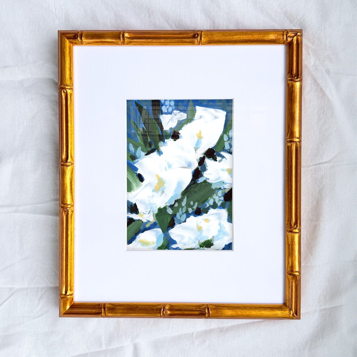 Boho Blue Floral, Fine Art Print