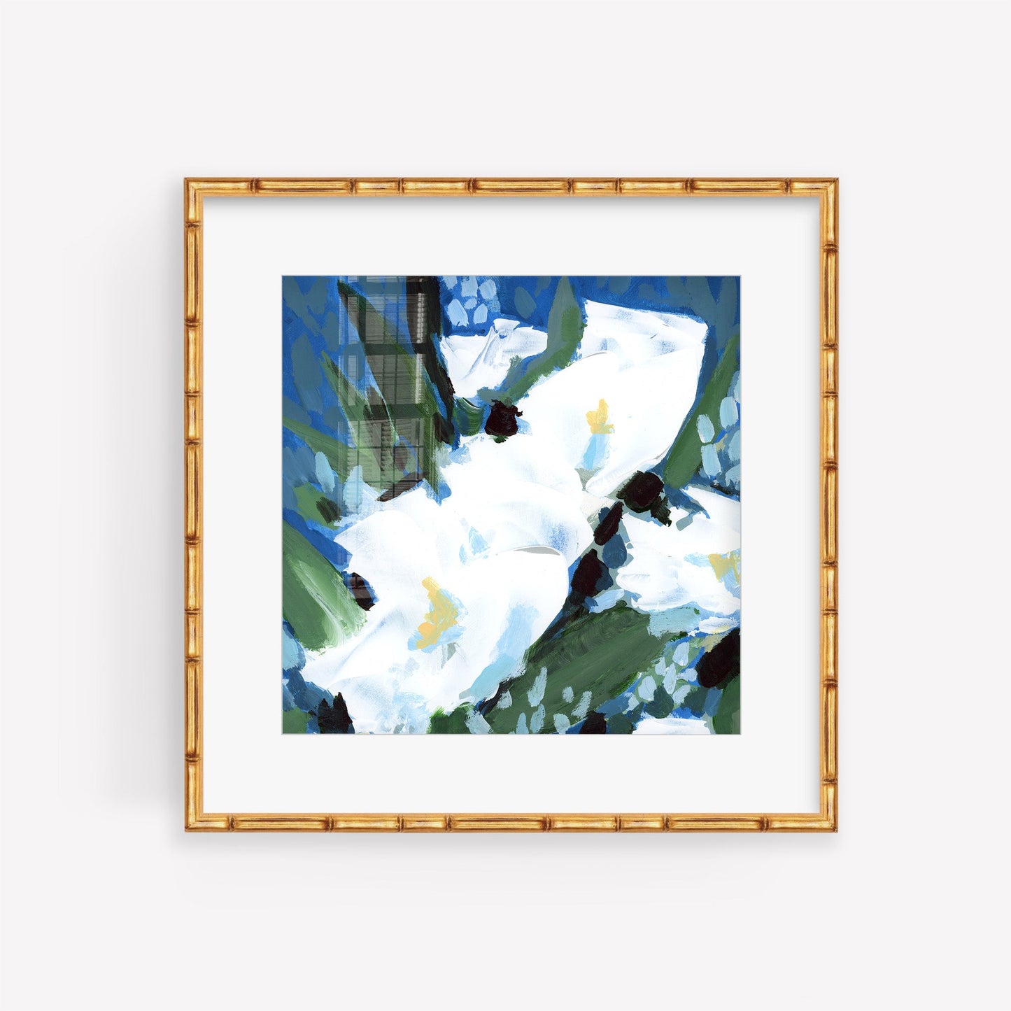 Boho Blue Floral, Fine Art Print