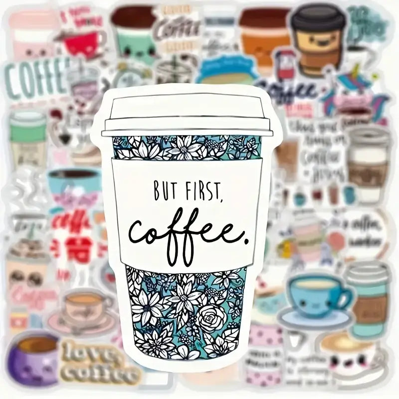 Cute Coffee-Themed Sticker Pack – Fun & Aesthetic Designs: 10 Stickers