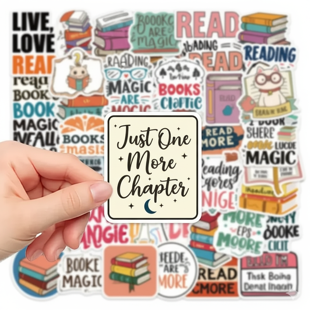 Book Lover Stickers – Reading Theme Packs (10/20/50/100): 10 Stickers