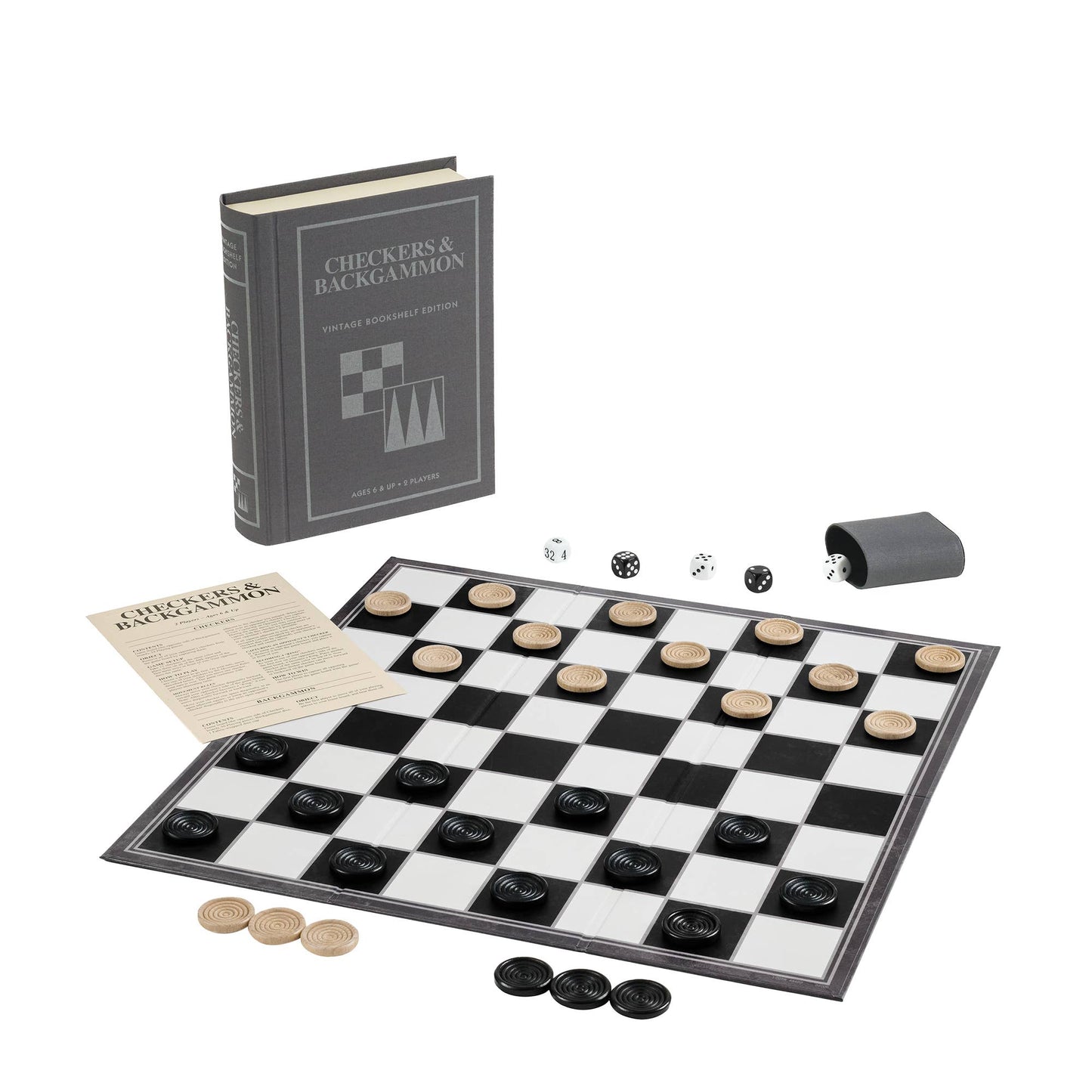 Checker/Backgammon Vintage Bookshelf Edition