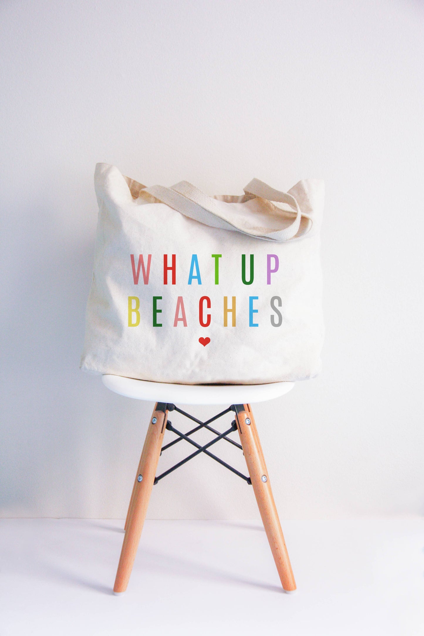 Colorful What Up Beaches Tote Bag: Medium