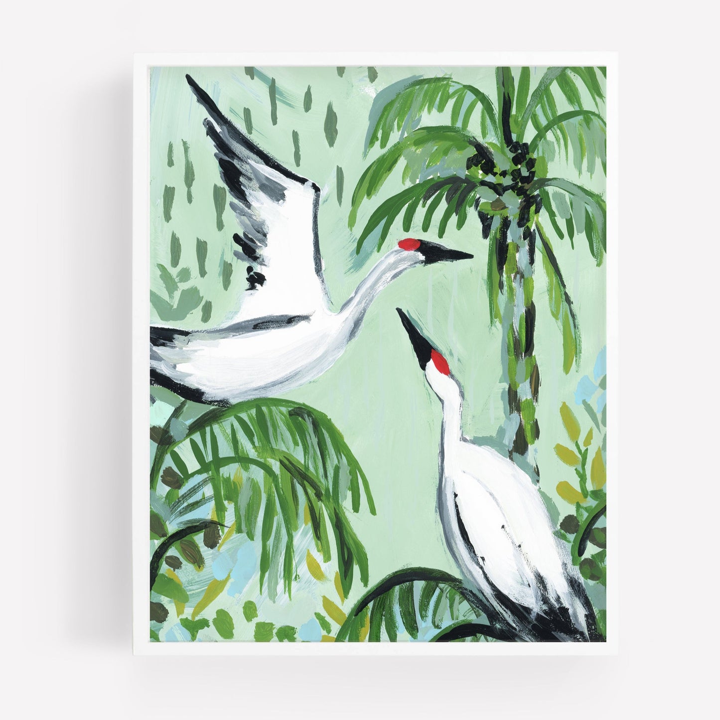Tropical Birds Amongst the Palms, Fine Art Print
