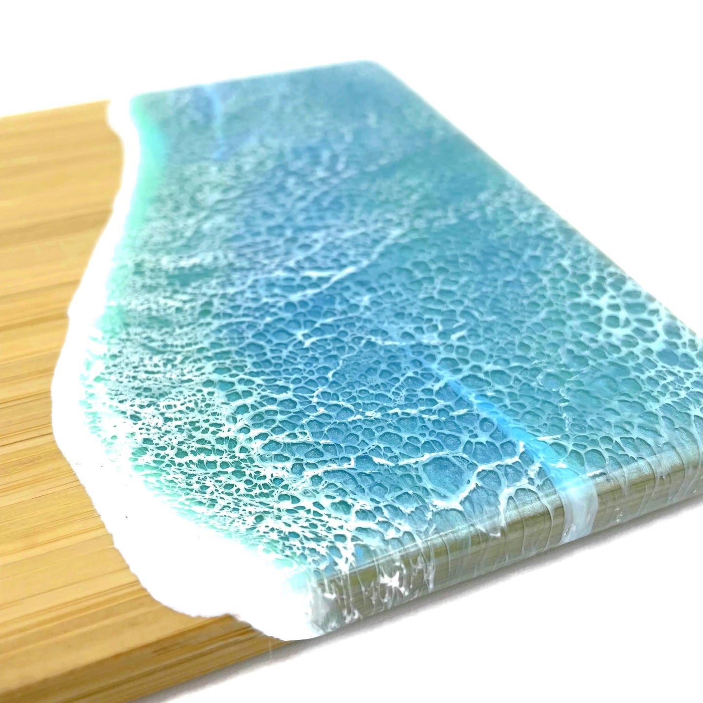 Ocean Wave Serving Board - Small: Vertical / Ocean Blue