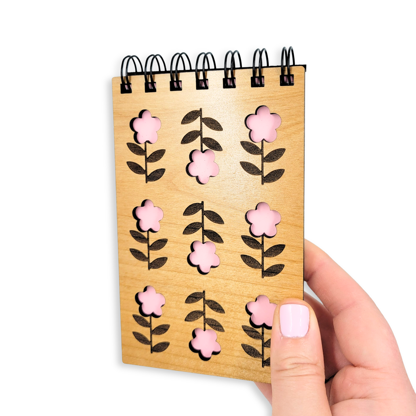 Pink Flowers Pocket Notebook - Stationery, Journal, Notepad