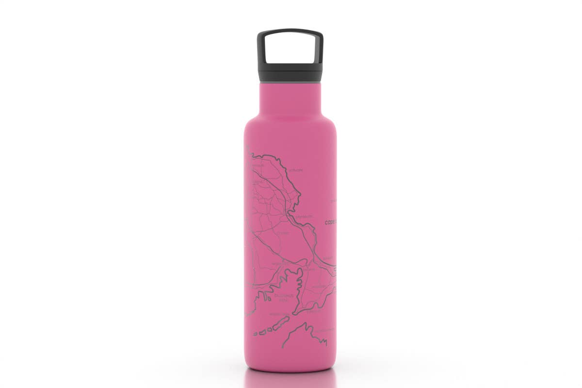 Cape Cod MA Map 21 oz Insulated Water Bottle: Midnight Blue