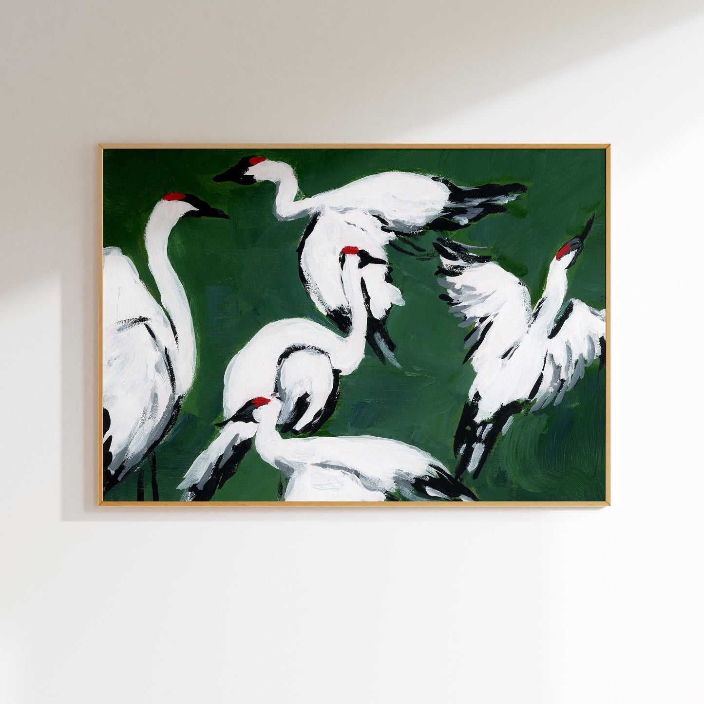 Sandhill Crane Grouping, Jade, Fine Art Print
